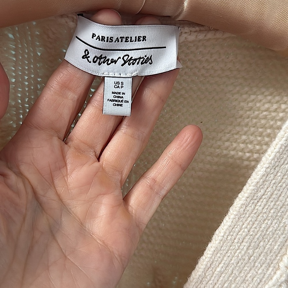 & Other Stories Ivory Textured Knit Cardigan - Picture 6 of 7